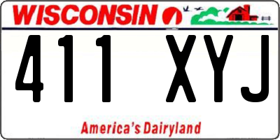 WI license plate 411XYJ