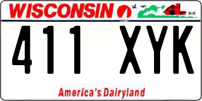 WI license plate 411XYK