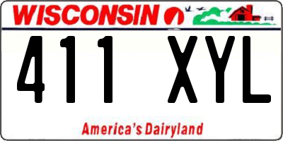 WI license plate 411XYL