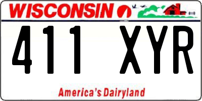 WI license plate 411XYR