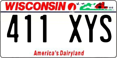 WI license plate 411XYS