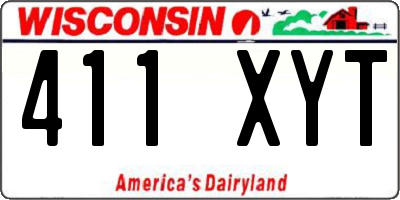 WI license plate 411XYT