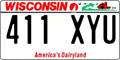 WI license plate 411XYU
