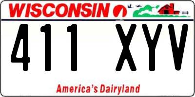 WI license plate 411XYV