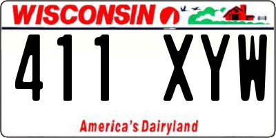 WI license plate 411XYW
