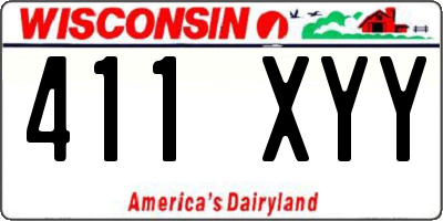 WI license plate 411XYY