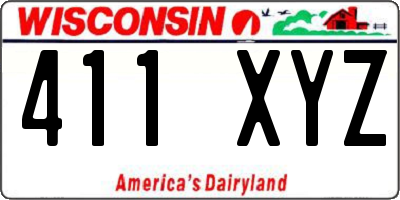WI license plate 411XYZ
