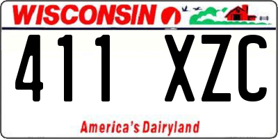 WI license plate 411XZC