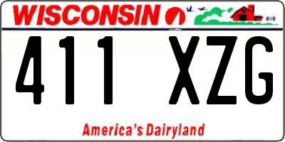 WI license plate 411XZG