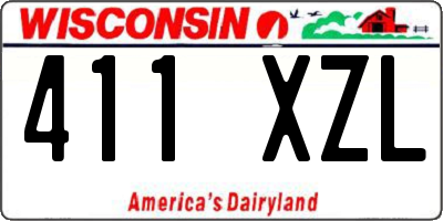 WI license plate 411XZL