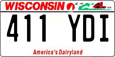 WI license plate 411YDI