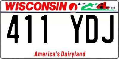WI license plate 411YDJ