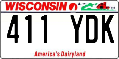 WI license plate 411YDK