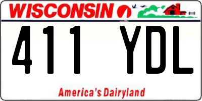 WI license plate 411YDL