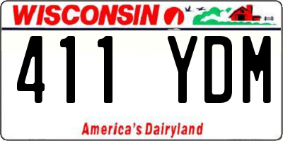 WI license plate 411YDM