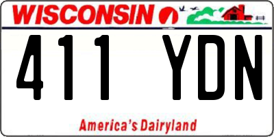 WI license plate 411YDN