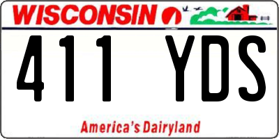 WI license plate 411YDS