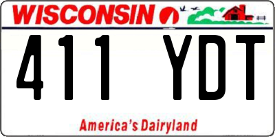 WI license plate 411YDT