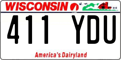 WI license plate 411YDU