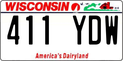 WI license plate 411YDW