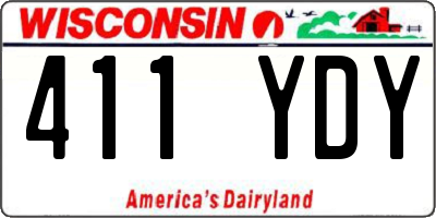 WI license plate 411YDY