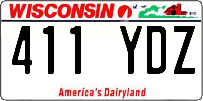 WI license plate 411YDZ