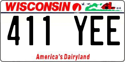WI license plate 411YEE