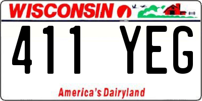 WI license plate 411YEG