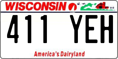 WI license plate 411YEH