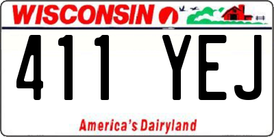 WI license plate 411YEJ