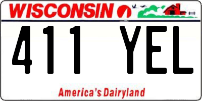 WI license plate 411YEL