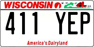 WI license plate 411YEP