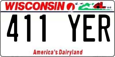 WI license plate 411YER
