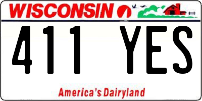 WI license plate 411YES