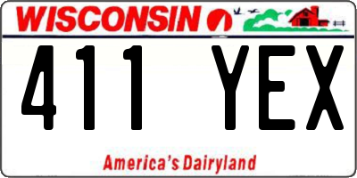WI license plate 411YEX