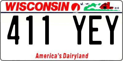 WI license plate 411YEY