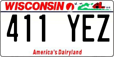 WI license plate 411YEZ