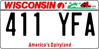 WI license plate 411YFA