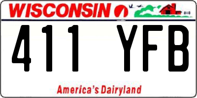 WI license plate 411YFB