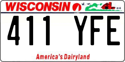 WI license plate 411YFE