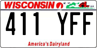 WI license plate 411YFF