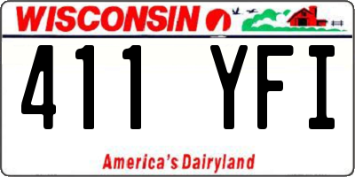 WI license plate 411YFI