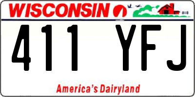 WI license plate 411YFJ