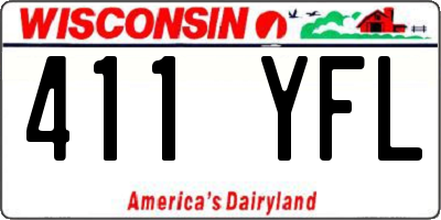 WI license plate 411YFL