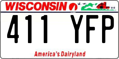 WI license plate 411YFP