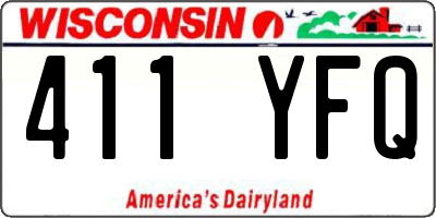 WI license plate 411YFQ