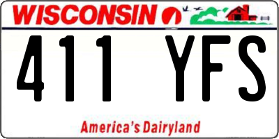WI license plate 411YFS