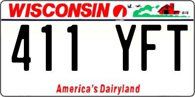 WI license plate 411YFT