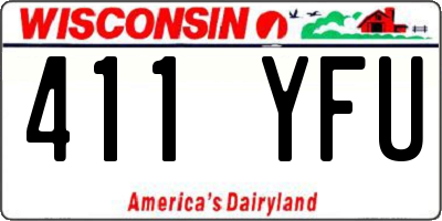 WI license plate 411YFU