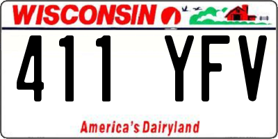WI license plate 411YFV